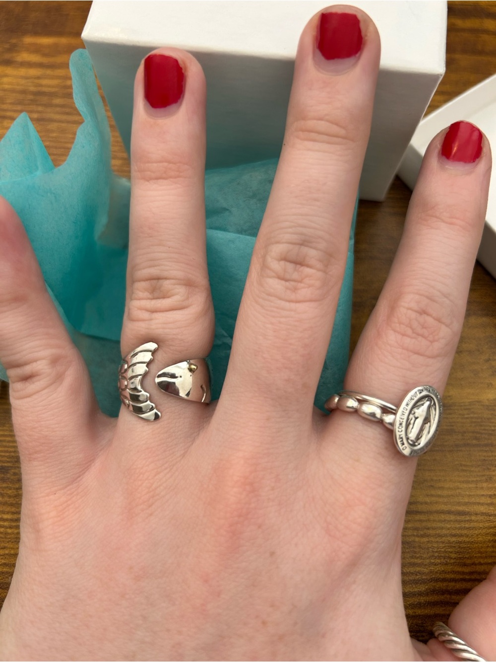 Oceana Cape Cod Sterling Silver Fish Ring with brass eye by East Wind Silver Co - Picture 9 of 10